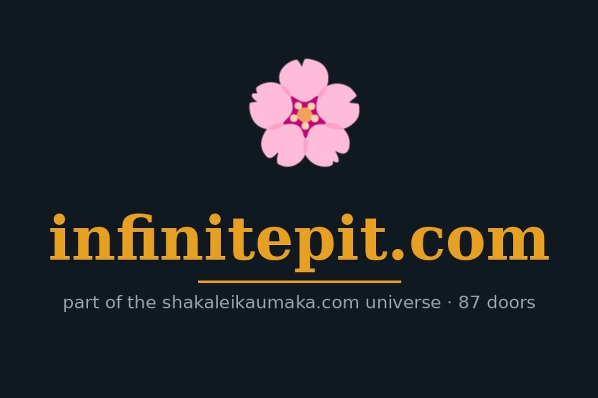 The Infinite Pit — a blossom over the garden's quiet records