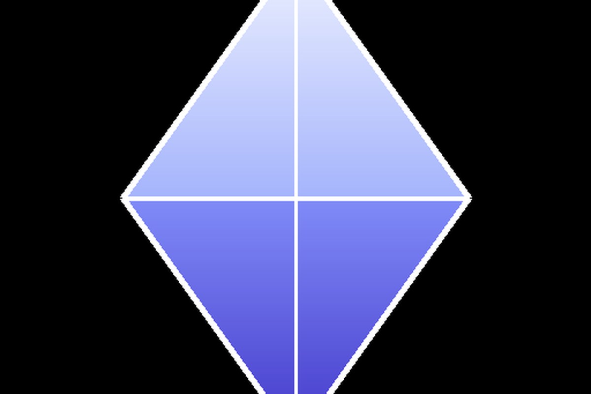 The VitPit diamond glowing in ether-indigo light